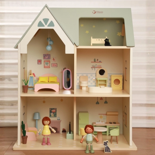 Fully equipped dollhouse home