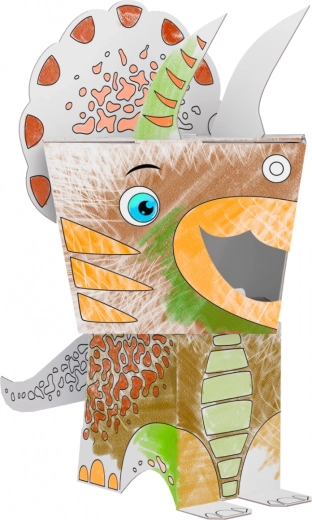 Papirnata 3D slagalica za bojanje – mačka – Triceratops