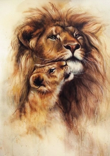 Puzzle Lion and Cub 1000 Pieces MAGNOLIA
