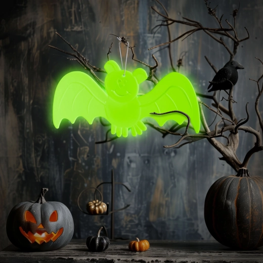 Glow-in-the-dark Halloween bat decoration 20 × 10 cm