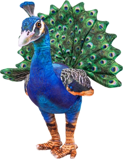 Plišani paun 40 cm – realistična dekoracija i mazilac za djecu