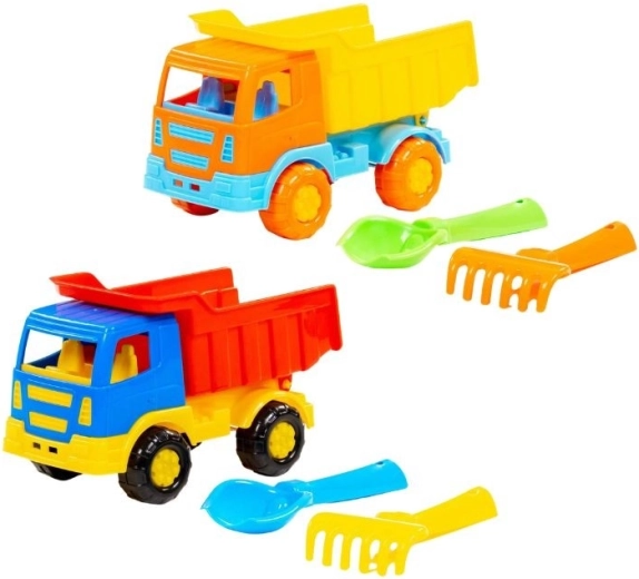 Set za pijesak Auto Salute s lopaticom i grabljicama