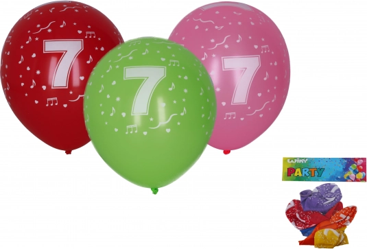Napunljive baloni 30 cm s brojem 7 – set 5 kom