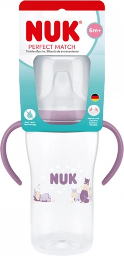 Bočica za dojenčad NUK Perfect Match s nastavkom za učenje pijenja hippo 260 ml