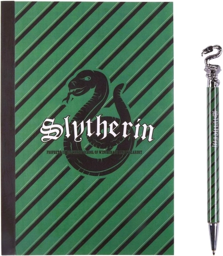 A5 bilježnica i kemijska olovka s motivom Slytherin