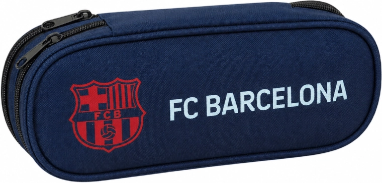 Ovalna školska pernica FC Barcelona tamnoplava