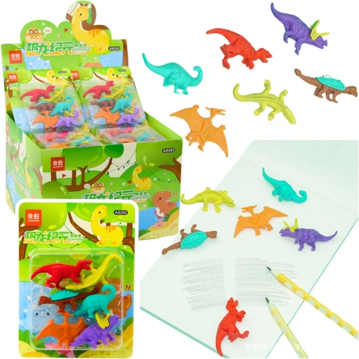 Set gumica za brisanje Dinosauri 6 kom