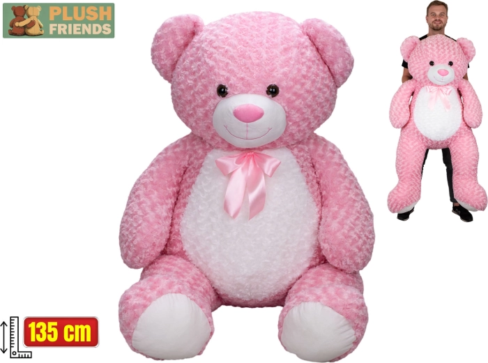 Plush Friends ružičasti plišani medvjedić s mašnom 135 cm