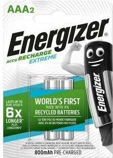 Energizer Extreme AAA punjive baterije 800 mAh, 2 kom