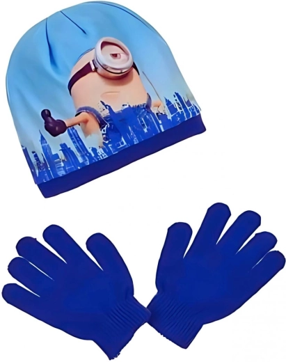 Minions hat and gloves set