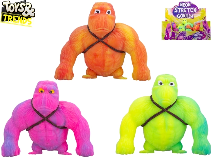 Super rastezljiva šarena gorila 10 cm Toys&Trends