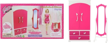 Glorie garderobni ormar sa zrcalom za lutke