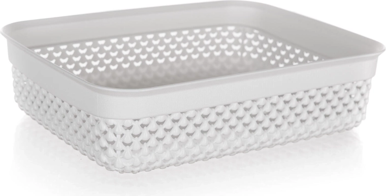 Plastična košara ratan bijela 2,2 l 24,5 × 19,5 × 6 cm