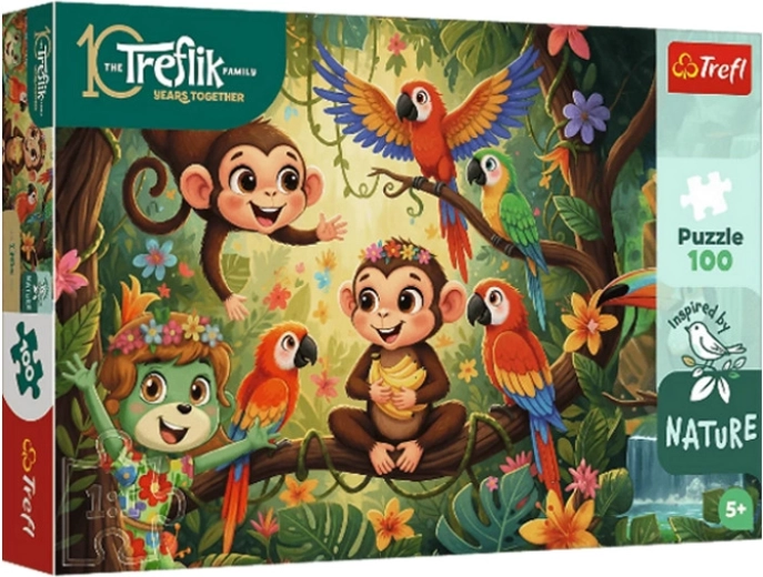 Trefl Inspired By Nature puzzle Monkeys and Friends 100 pieces