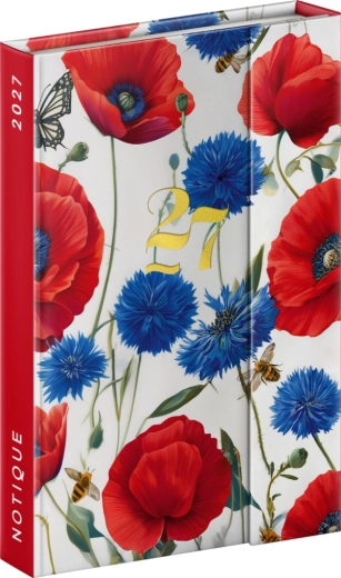 Notique magnetski tjedni planer Poppies 2027, 11 × 16 cm