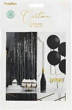 Crna party zavjesa 100 × 200 cm