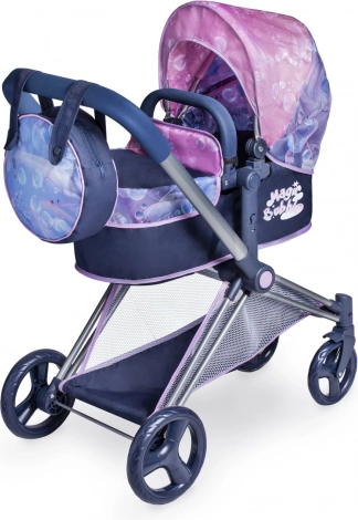 Sklopiva kolica za lutke 3 u 1 s torbom MAGIC BUBBLE 73 cm