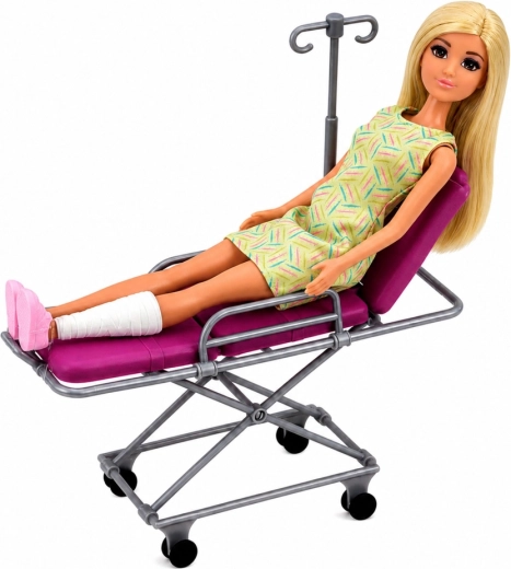 Rolling hospital bed with adjustable backrest