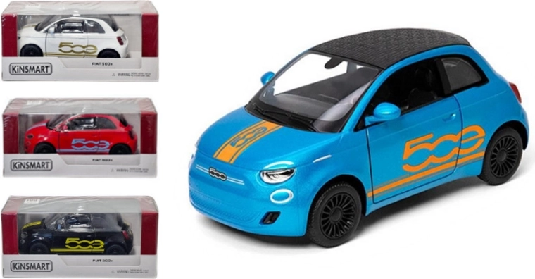 Kinsmart Fiat 500 metalni model 1:28 s navijanjem (Pull Back)