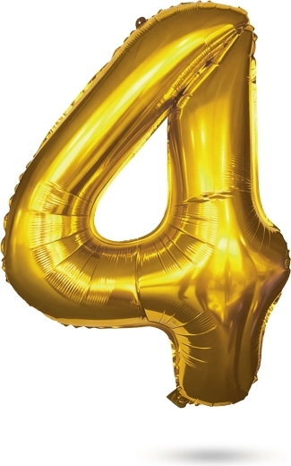 Birthday Foil Balloon Number 4 Gold 80 cm