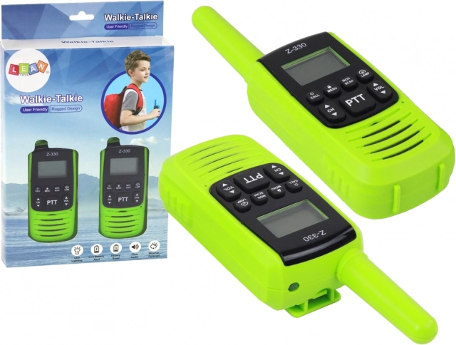 Kompaktni zeleni Walkie-Talkie s dometom 3 km za komunikaciju na putu
