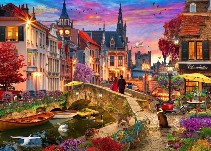Puzzle Večer uz vodeni kanal 1000 dijelova