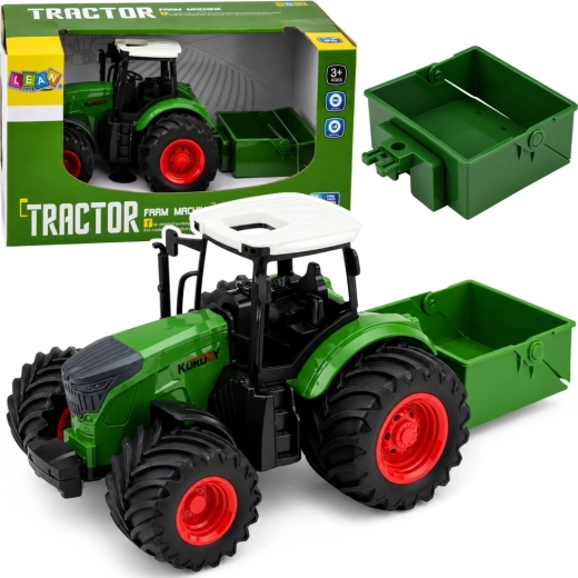 Poljoprivredni traktor s rasipačem gnojiva 1:24, zeleni, gumeni kotači