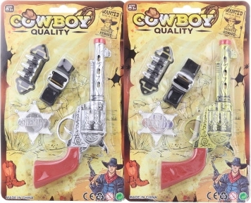 Šerifov set – kaubojski pištolj s bedžom i remenom za djecu