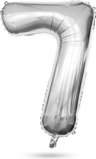 Silver Foil Balloon Number 7, 40 Inches