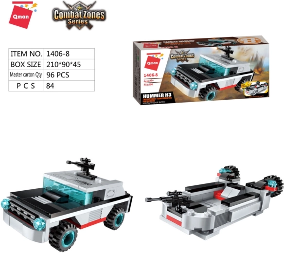 Qman Aircraft Carrier auto Hummer H3 2u1 građevinski set (84 dijela)