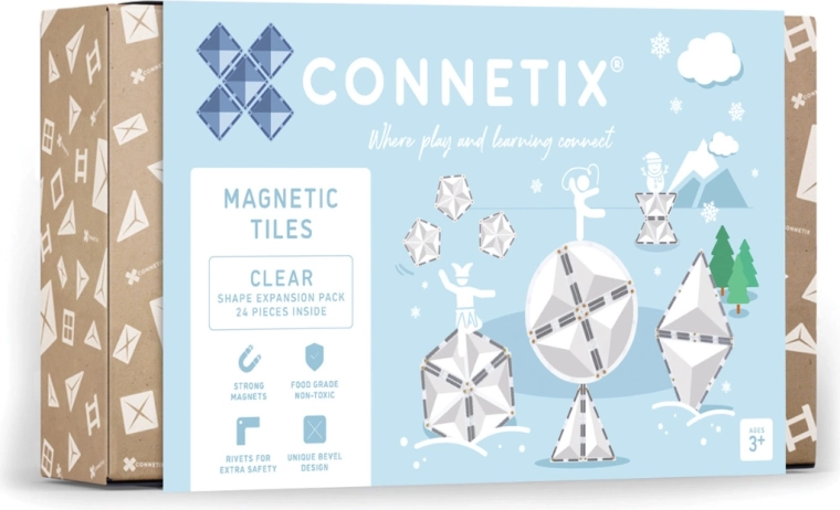 Expansion Set of Transparent Magnetic Shapes, 24 Pieces