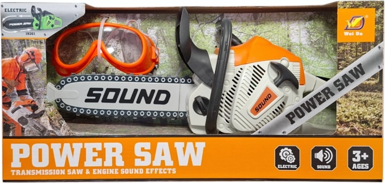 Children’s electric chainsaw with safety goggles