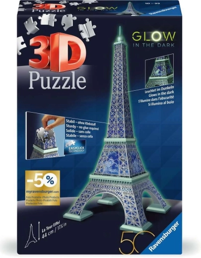 Svjetleća 3D slagalica Eiffelov toranj – 224 dijelova RAVENSBURGER