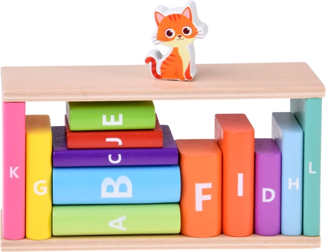 Wooden pieces and a cute cat