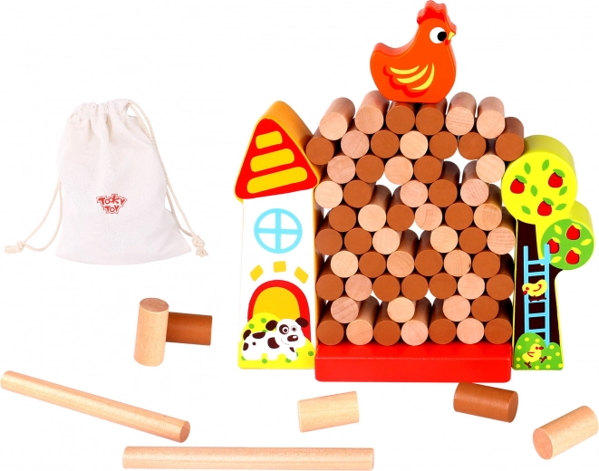 Tooky Toy Wooden Game Fall the Chicken Farm