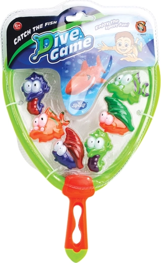 Diving Fish with Seahorse and Net