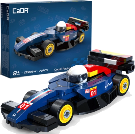 CaDA građevinski set trkaći auto Circuit Racing Car tamnoplavi 70 dijelova