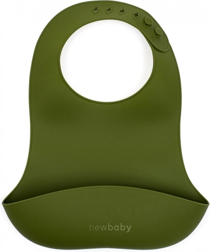 Silikonska podbradnik New Baby maslinasto zelena