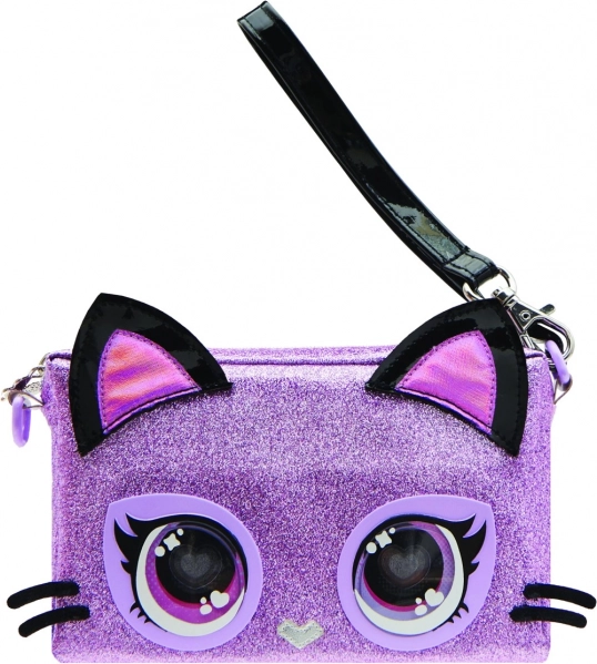 Interaktivna narukvica-torbica PURSE PETS Purdy Purrfect – ljubičasta mačkica s LED očima