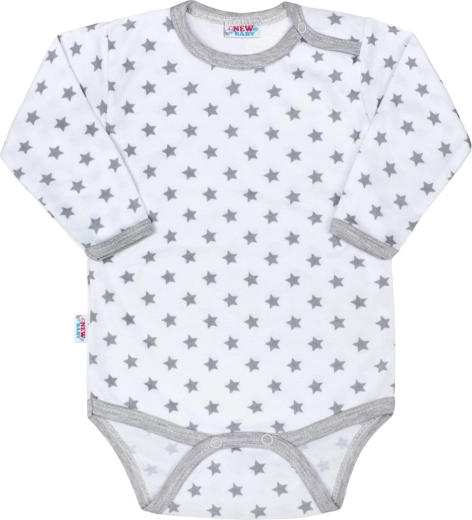 New Baby Classic II sivi bodi za bebe sa zvjezdicama