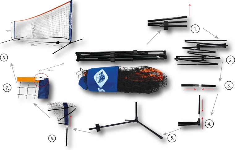 Schildkröt teniski set s prijenosnom mrežom