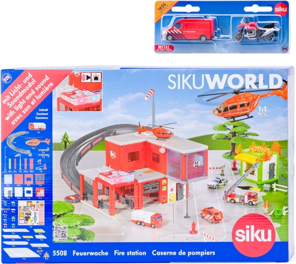 SIKU World vatrogasna postaja s vatrogasnim vozilom