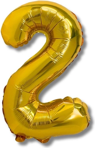 Foli balon broj 2, 40 cm, zlatni