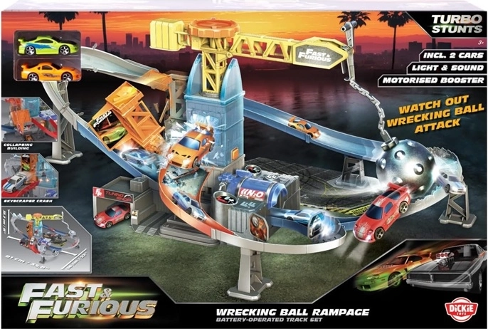 Fast & Furious Racing Track with 2 Cars