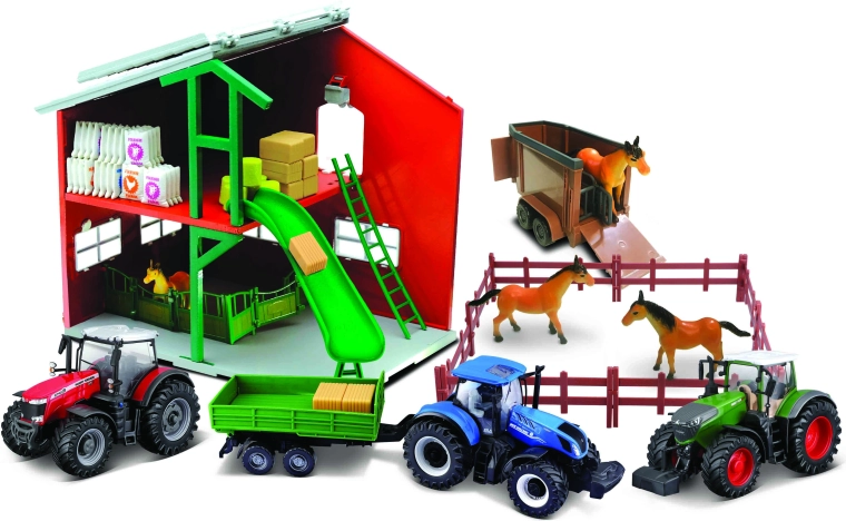 Stable and accessories for farm play