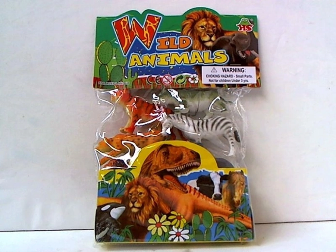 Set of Wild Animal Figures, 6 pcs, 12 cm