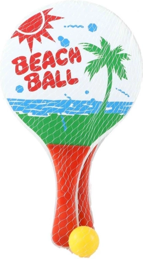 Tenis na plaži – drveni set s 2 reketa i lopticom 33 × 19 cm