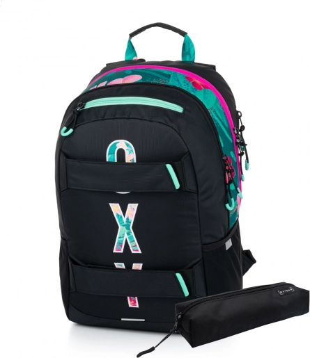 Studentski školski ruksak i pernica OXY sport tropic – set