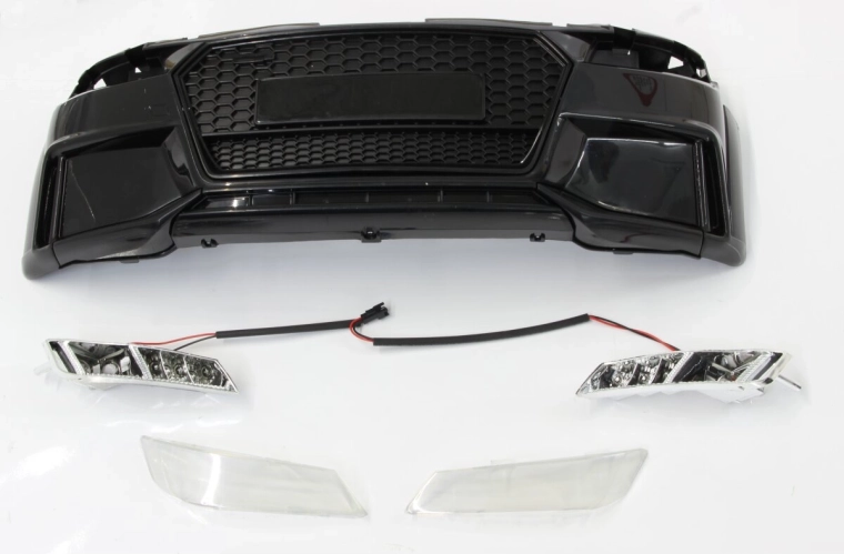 Front bumper for children's electric ride-on Audi TTRS, black - 1 piece