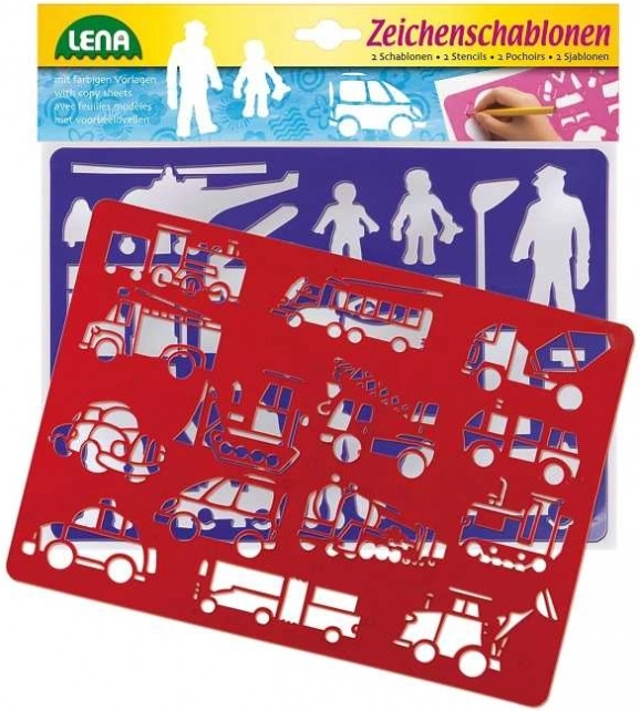 Kreativne šablone za crtanje s motivima prijevoznih sredstava i ljudi